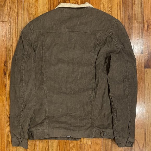NWTs Thrills Sherpa Wanderer Jacket Corduroy Denim Jacket Pewter - Picture 6 of 6